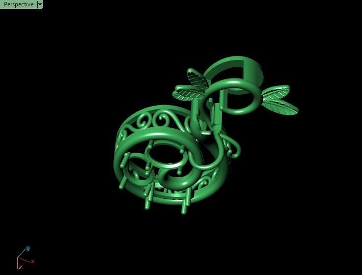 Pomegranate pendant 3D print model_14