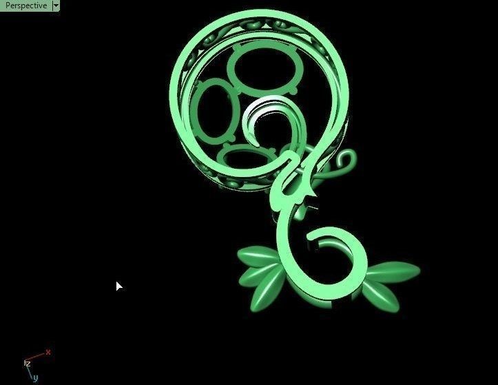 Pomegranate pendant 3D print model_53