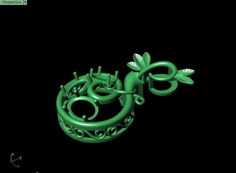 Pomegranate pendant 3D print model_56