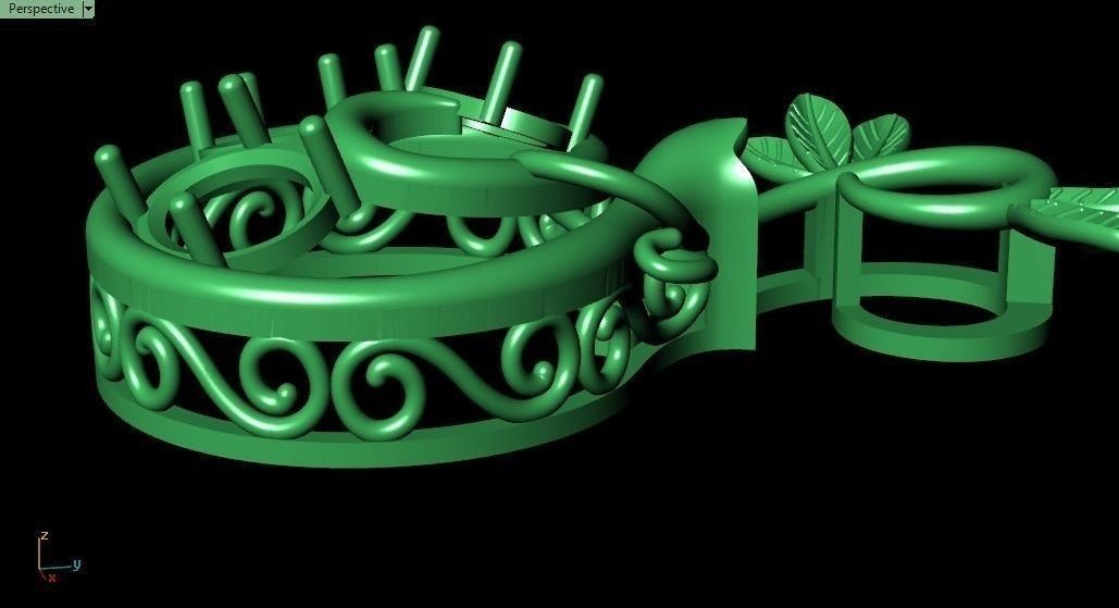 Pomegranate pendant 3D print model_61