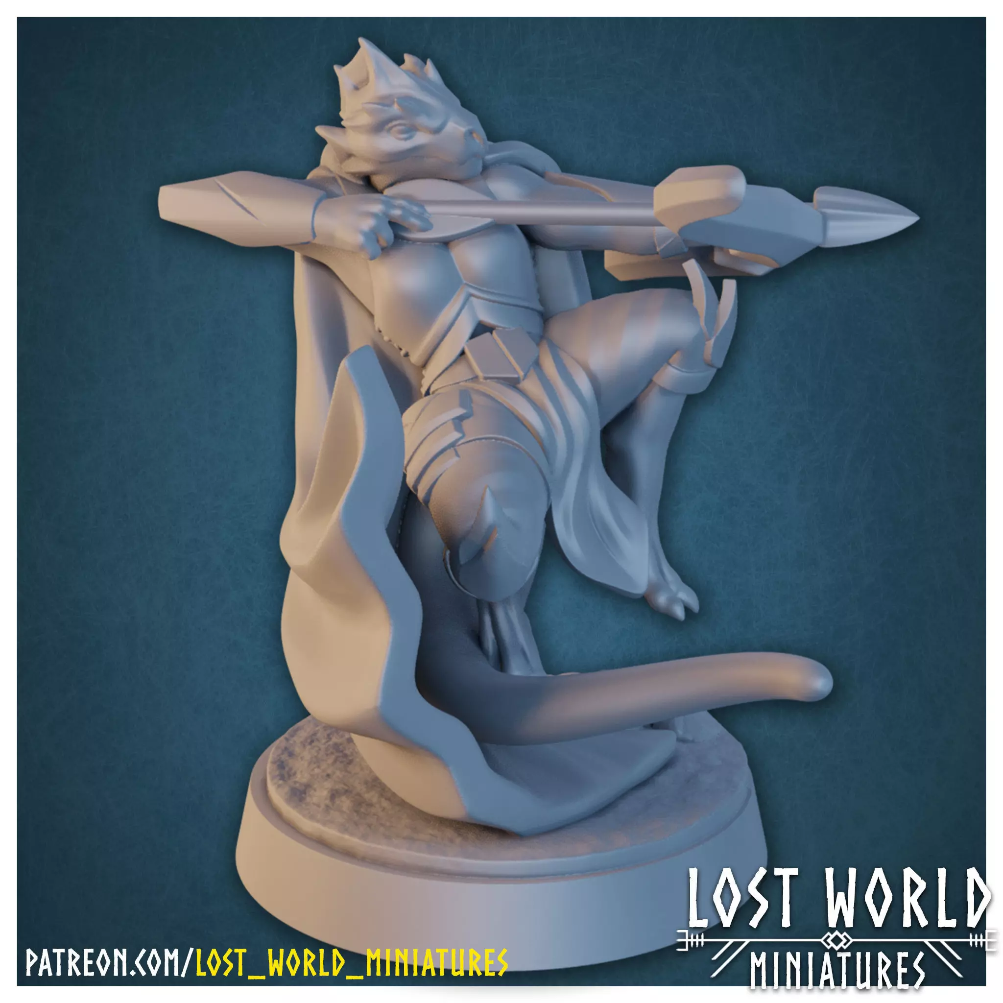 Dragonborn Archer Miniature Supported- 3D Printable - 3D print model_0