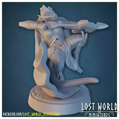 Dragonborn Archer Miniature Supported- 3D Printable -