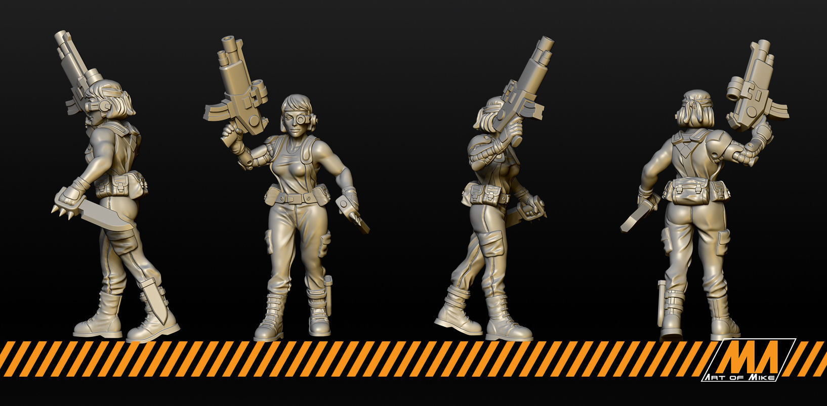 Female Jungle Fighters  3D print model_2