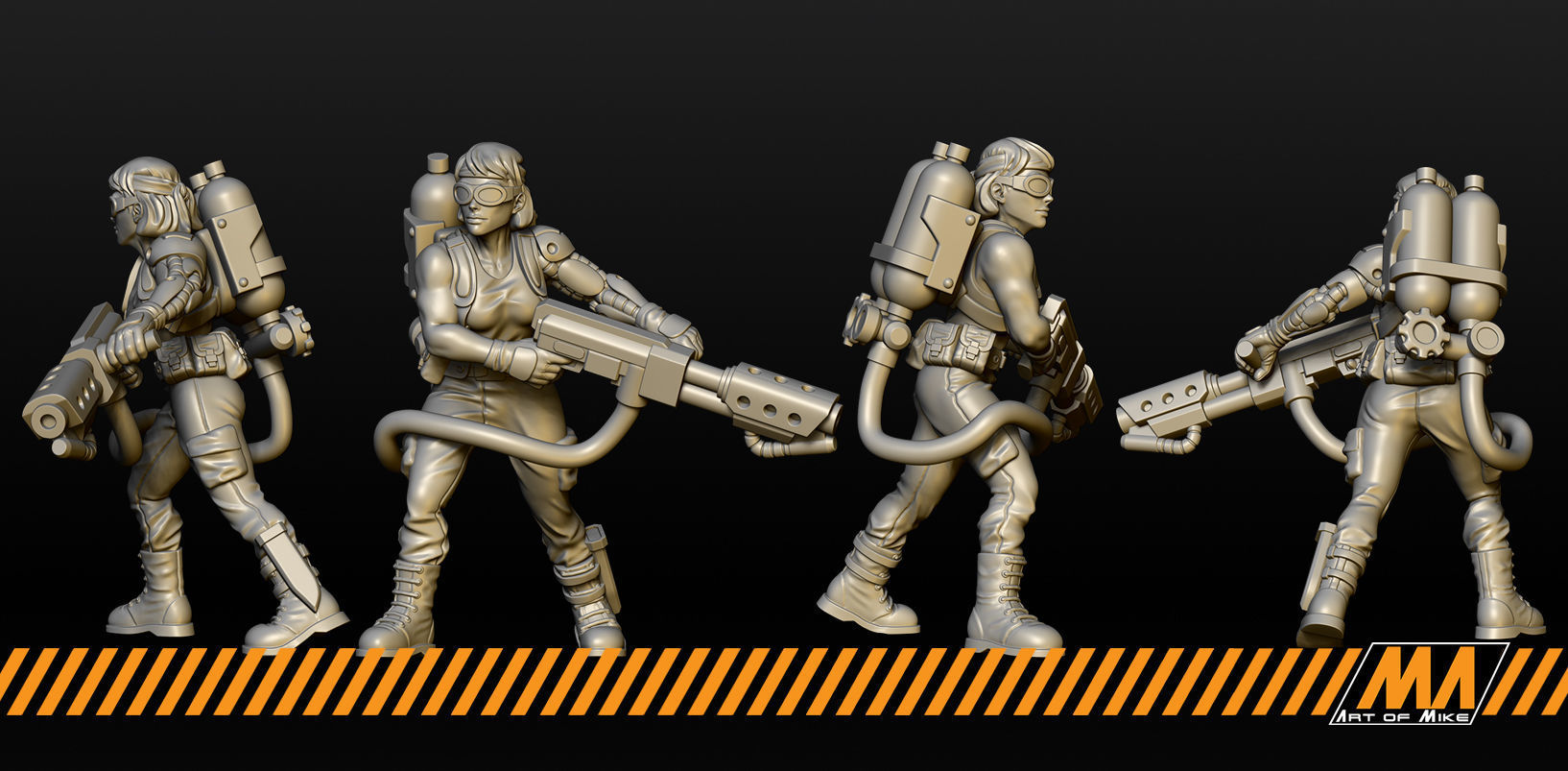 Female Jungle Fighters  3D print model_1