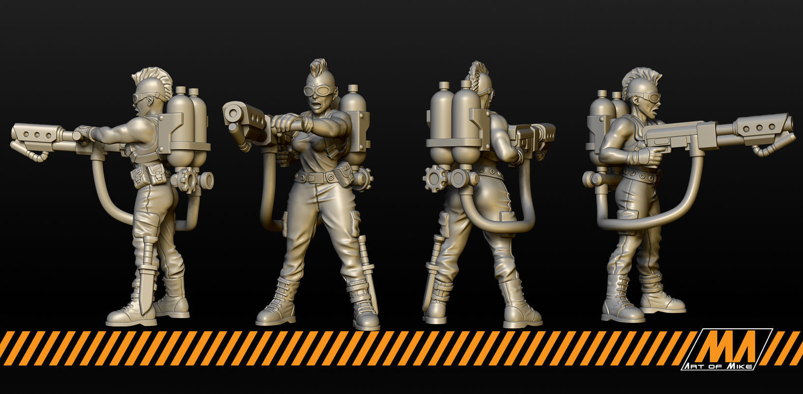 Female Jungle Fighters  3D print model_3