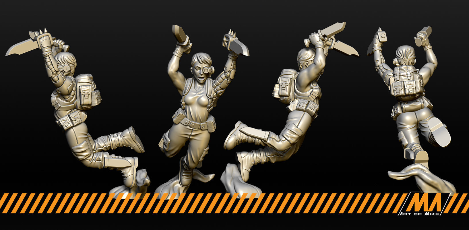 Female Jungle Fighters  3D print model_4