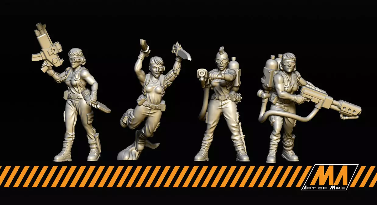 Female Jungle Fighters  3D print model_0