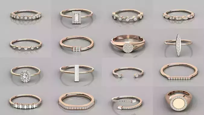 632 Women solitaire ring 3dm stl 9 render detail  3D Model Collection