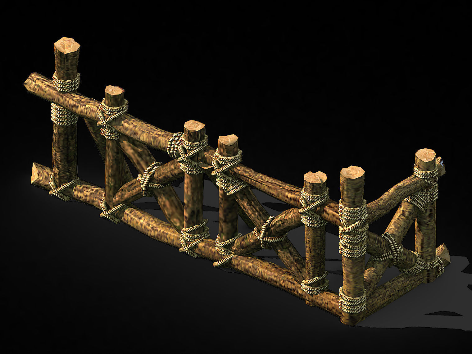 Wood-Guardrail-Fence 01 3D model_1