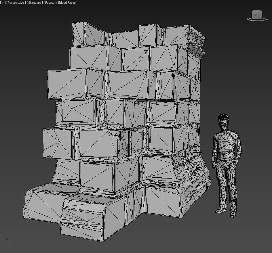 Low poly Dry Mossy Ruin Construction Pack 200210 Low-poly 3D model_9