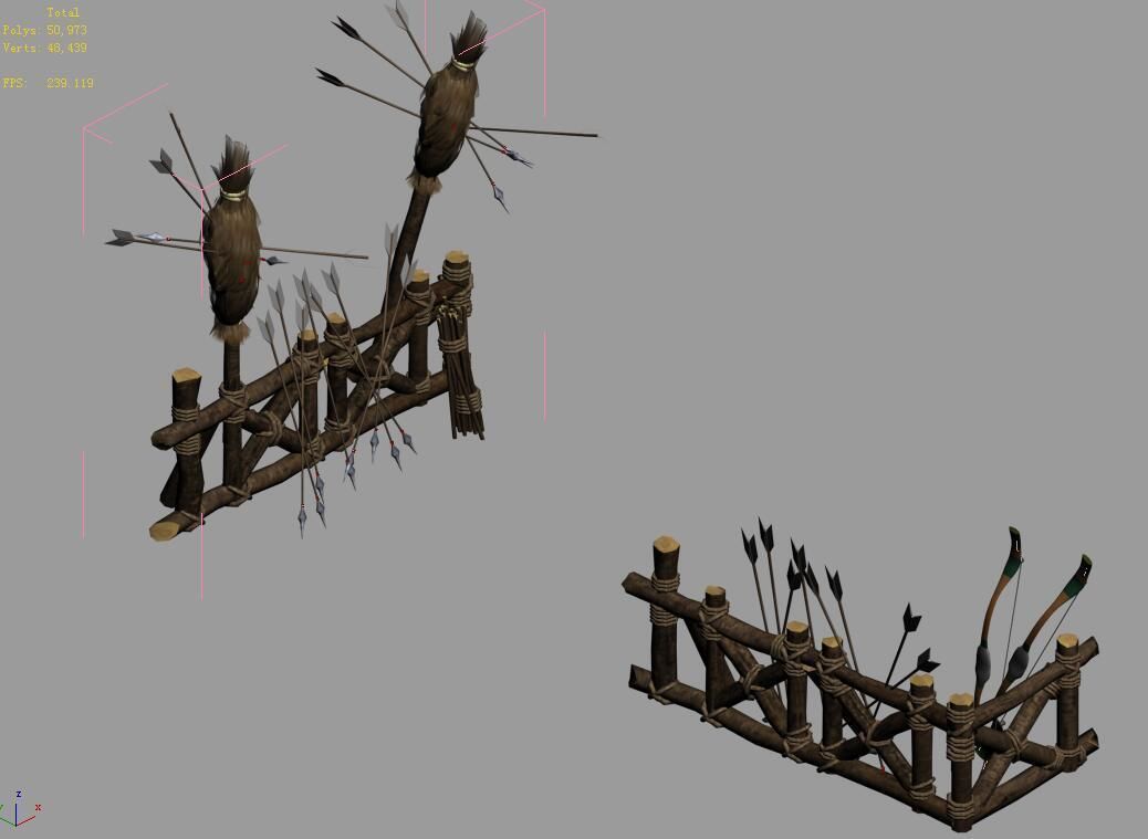 Wood-Guard-Fence-Arrow 01 3D model_4