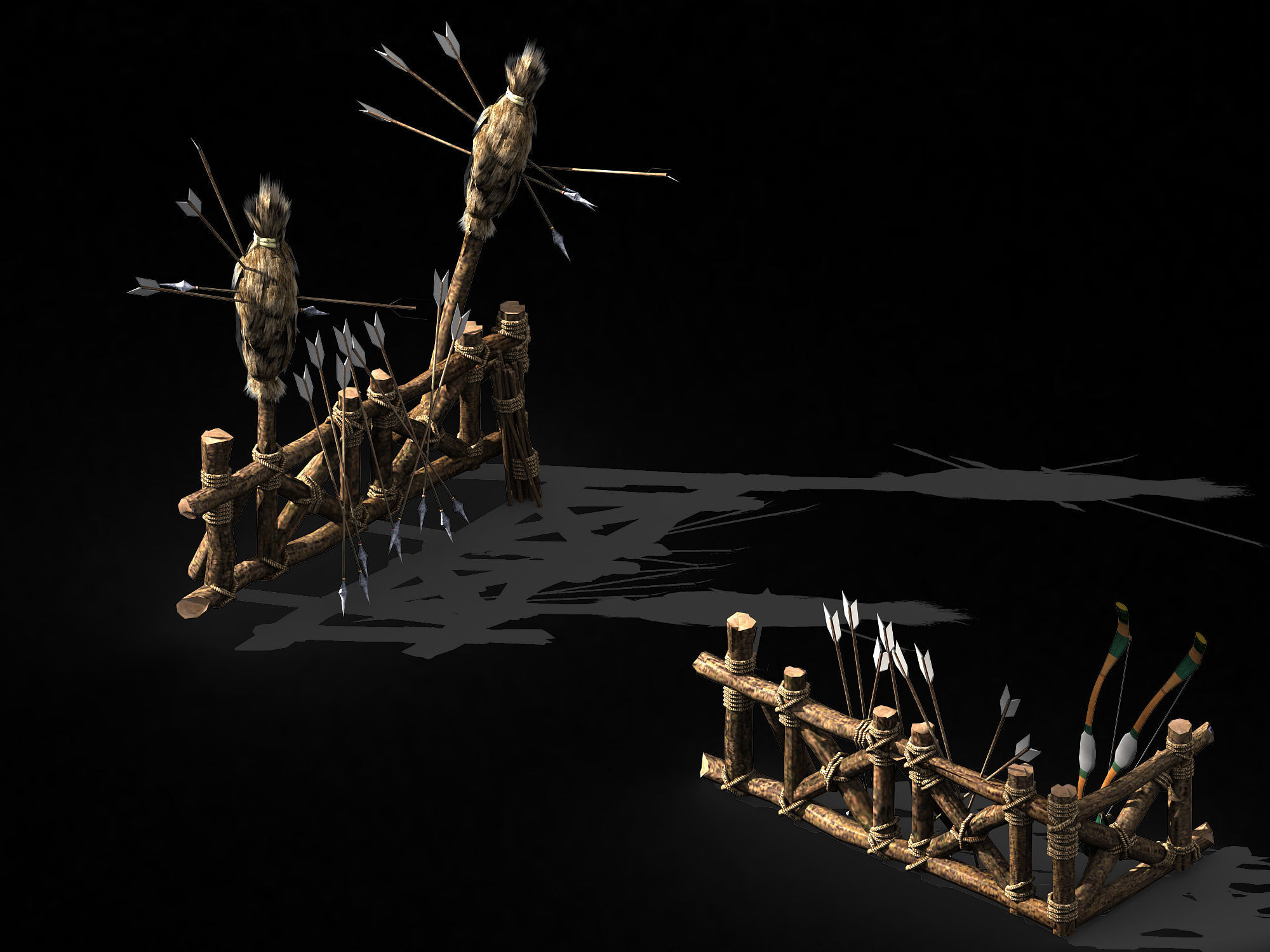 Wood-Guard-Fence-Arrow 01 3D model_1