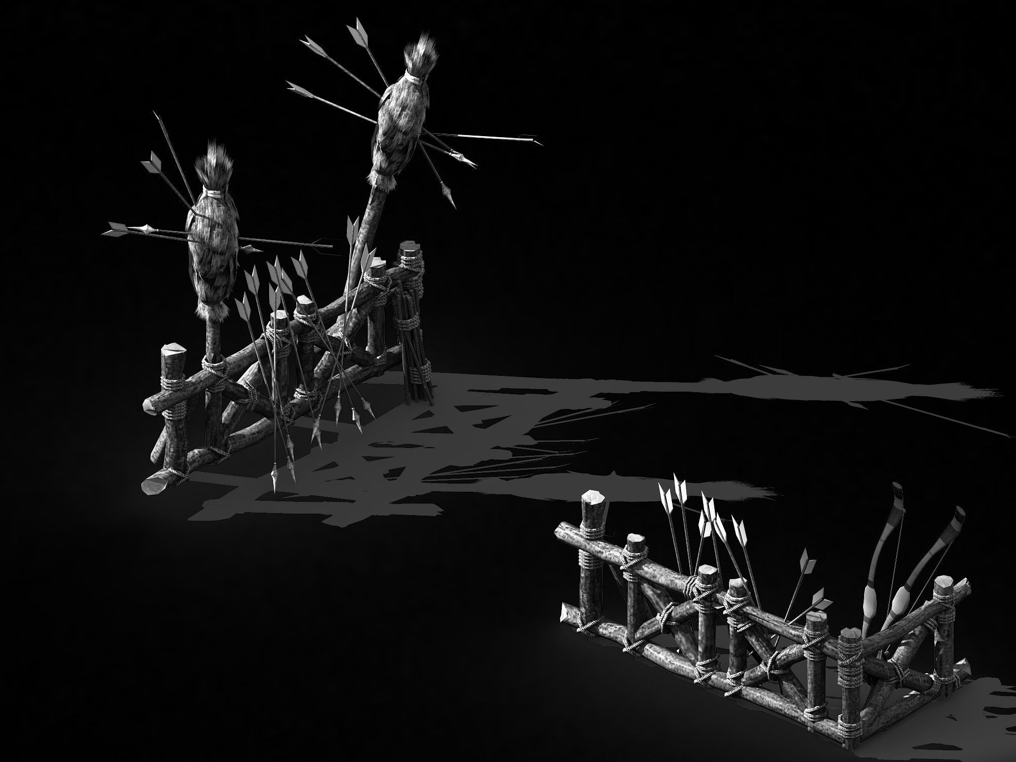 Wood-Guard-Fence-Arrow 01 3D model_2