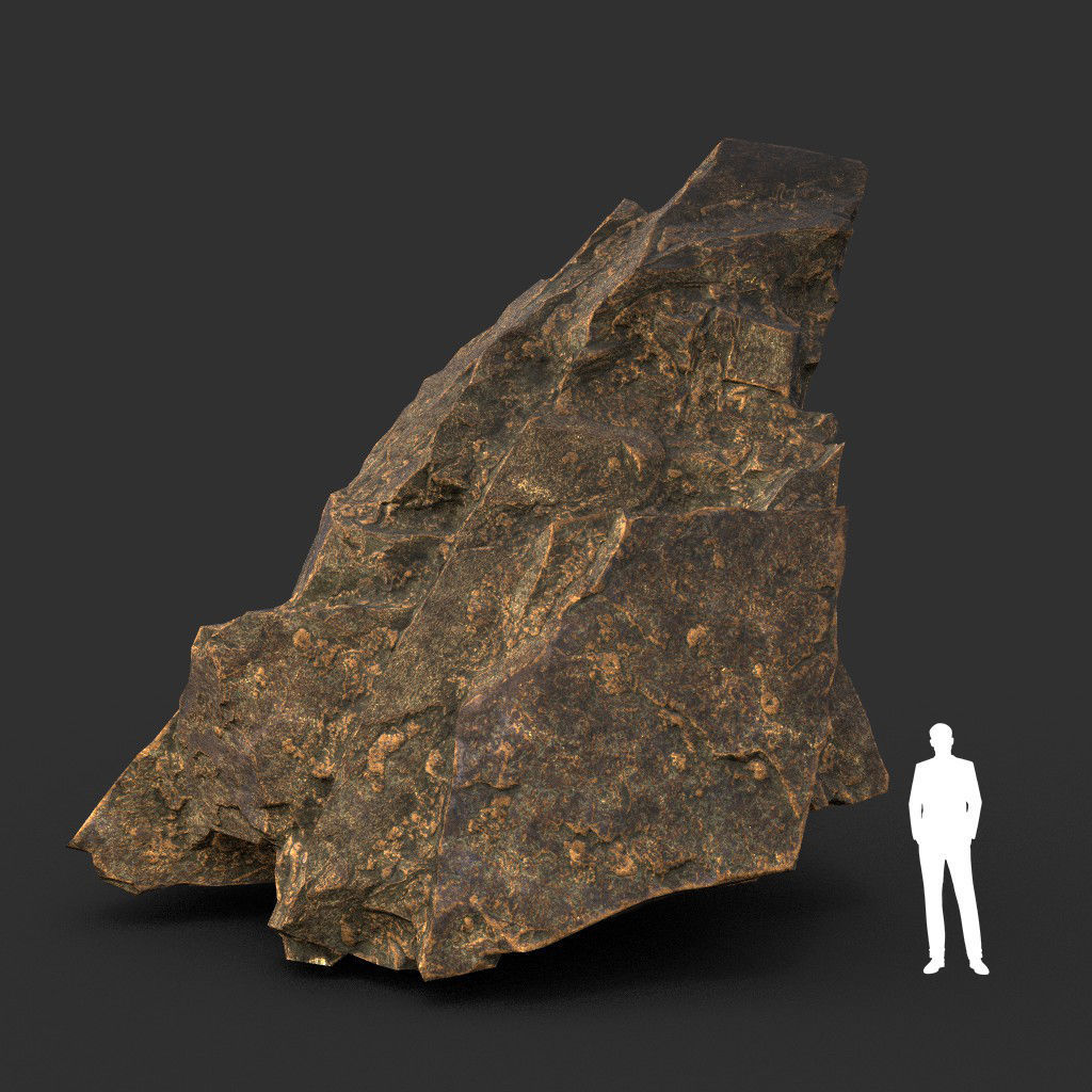 Low poly Brown Granite Rock Formation Pack 200208 Low-poly 3D model_30