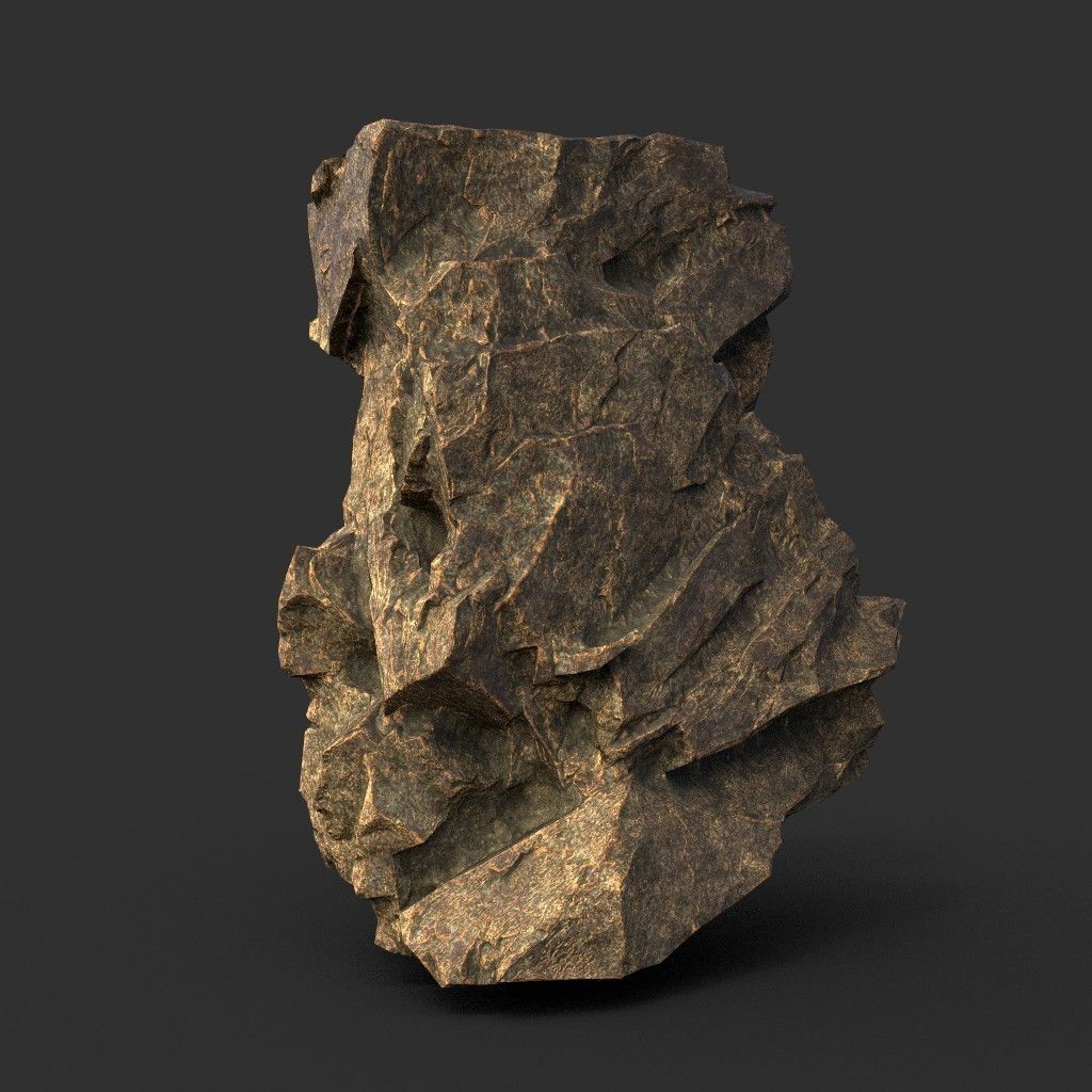 Low poly Brown Granite Rock Formation Pack 200208 Low-poly 3D model_23