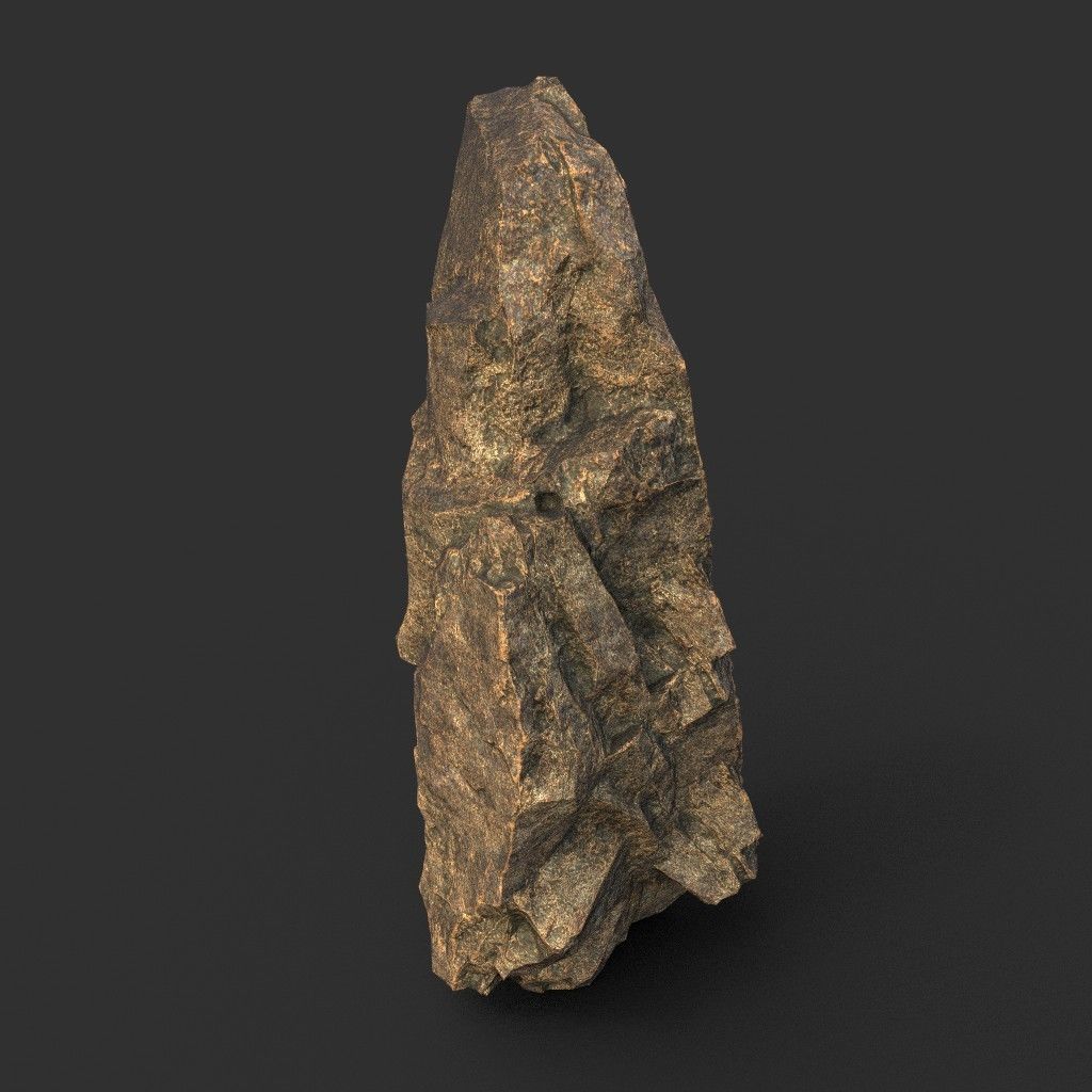 Low poly Brown Granite Rock Formation Pack 200208 Low-poly 3D model_40