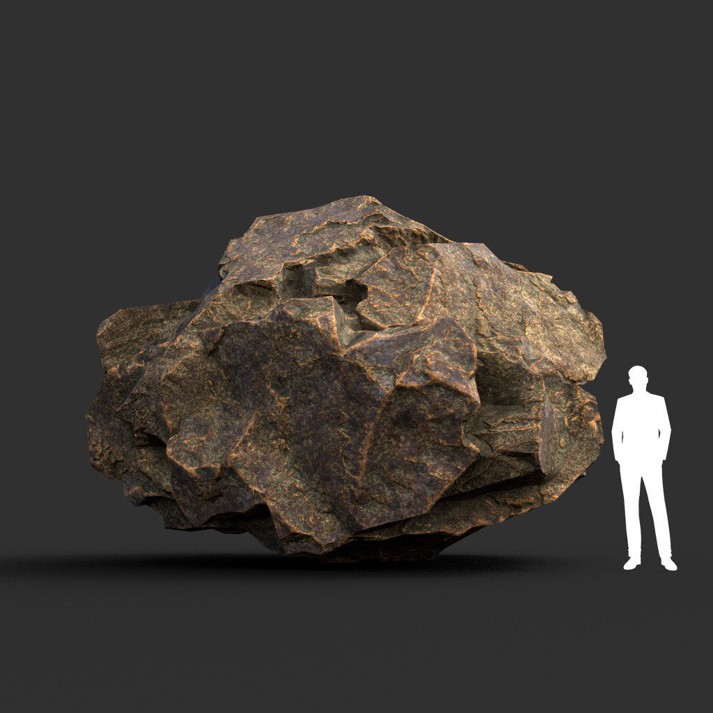 Low poly Brown Granite Rock Formation Pack 200208 Low-poly 3D model_14