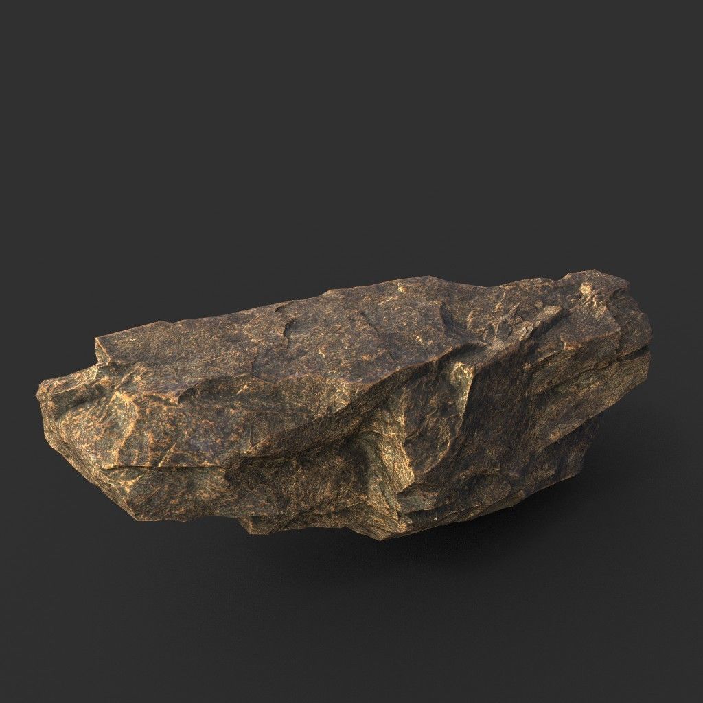 Low poly Brown Granite Rock Formation Pack 200208 Low-poly 3D model_12
