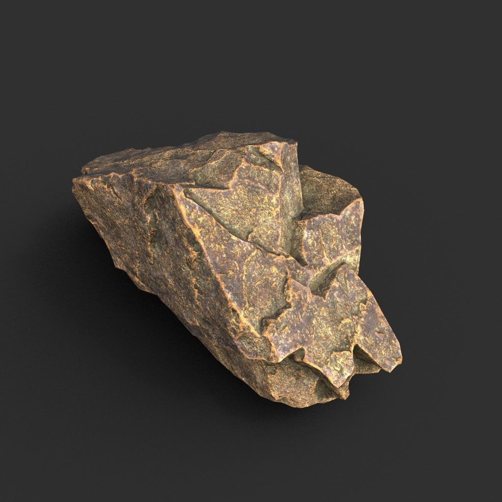 Low poly Brown Granite Rock Formation Pack 200208 Low-poly 3D model_4