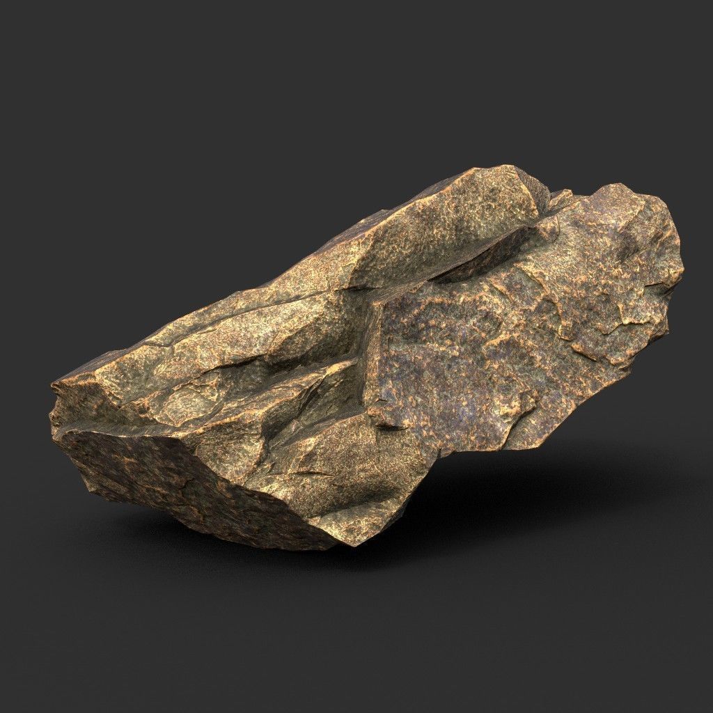 Low poly Brown Granite Rock Formation Pack 200208 Low-poly 3D model_7