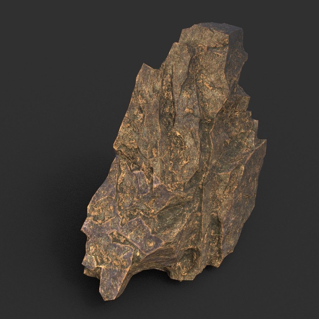 Low poly Brown Granite Rock Formation Pack 200208 Low-poly 3D model_32