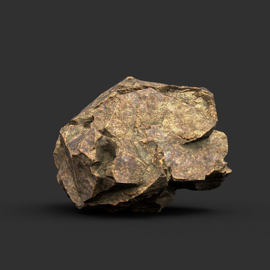 Low poly Brown Granite Rock Formation Pack 200208 Low-poly 3D model_15