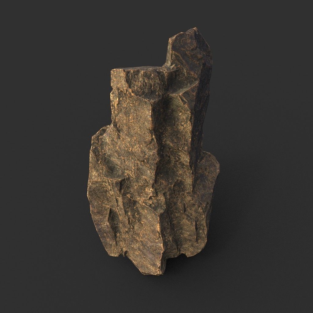 Low poly Brown Granite Rock Formation Pack 200208 Low-poly 3D model_28