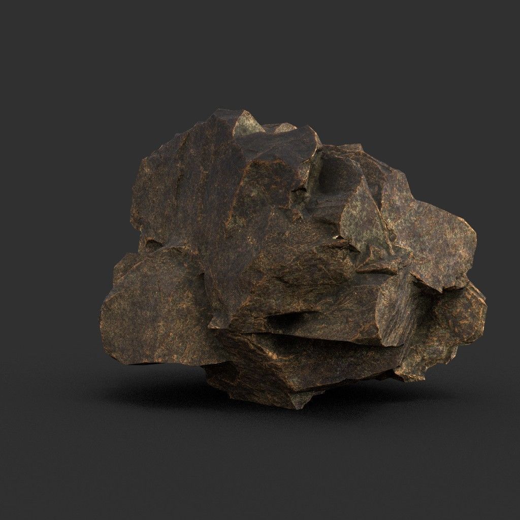 Low poly Brown Granite Rock Formation Pack 200208 Low-poly 3D model_16
