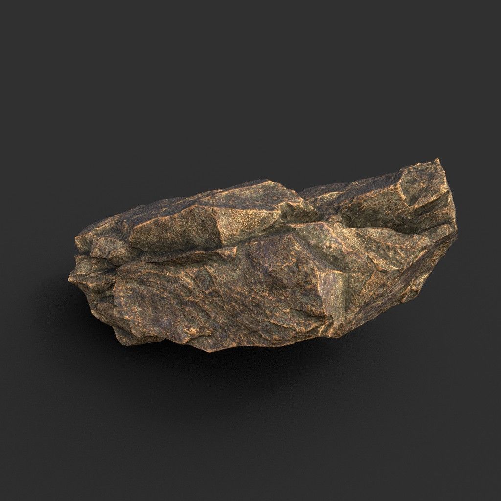 Low poly Brown Granite Rock Formation Pack 200208 Low-poly 3D model_8