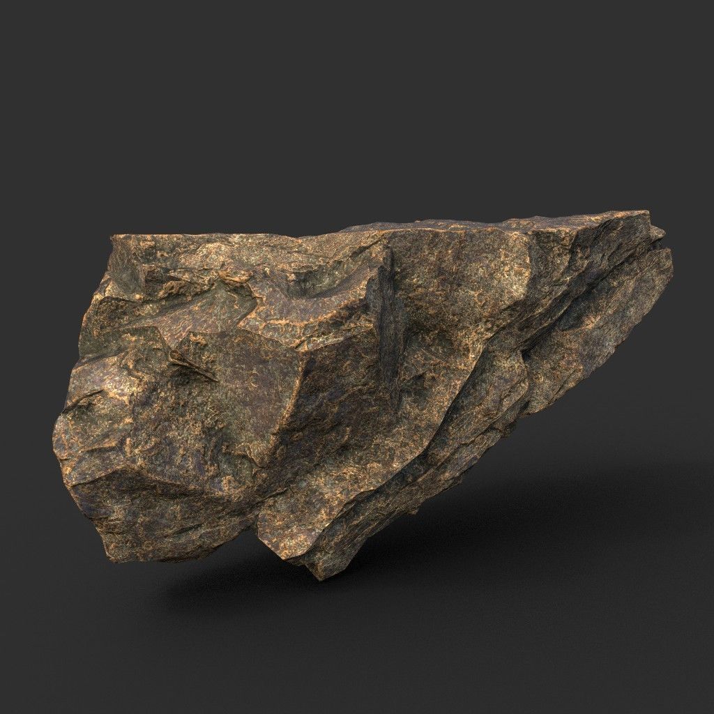 Low poly Brown Granite Rock Formation Pack 200208 Low-poly 3D model_11