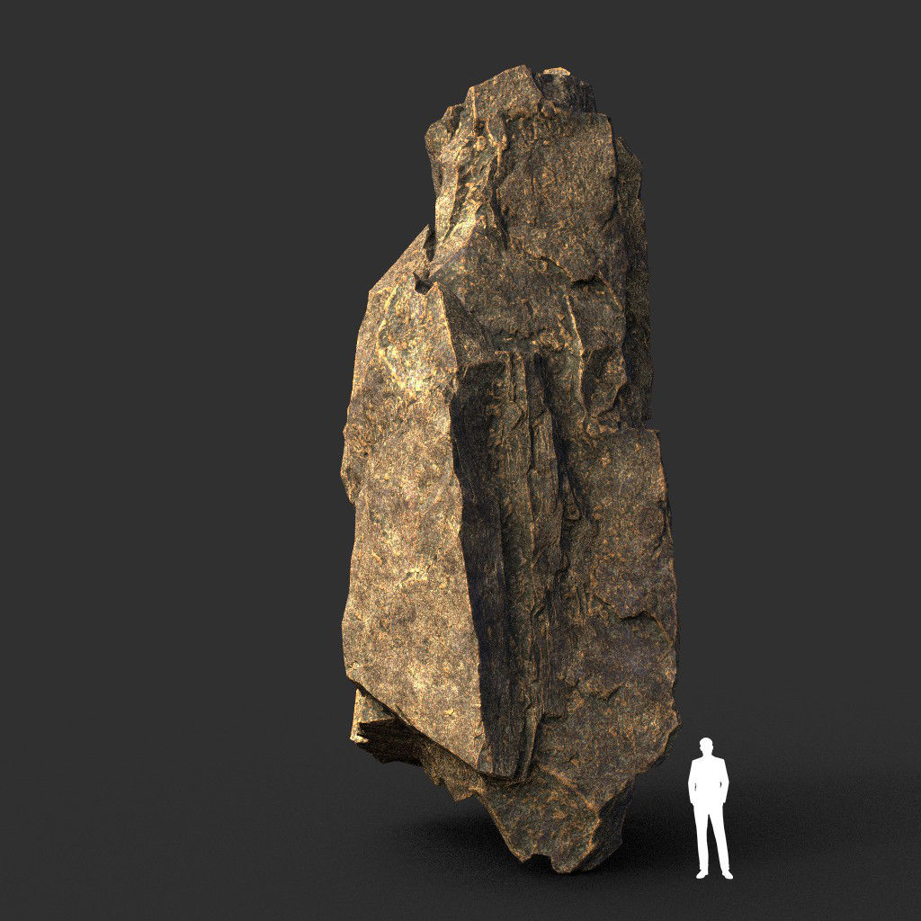 Low poly Brown Granite Rock Formation Pack 200208 Low-poly 3D model_26