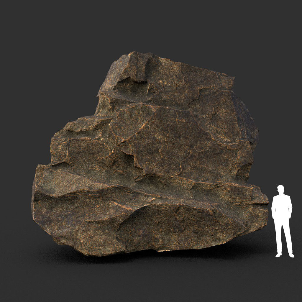 Low poly Brown Granite Rock Formation Pack 200208 Low-poly 3D model_34