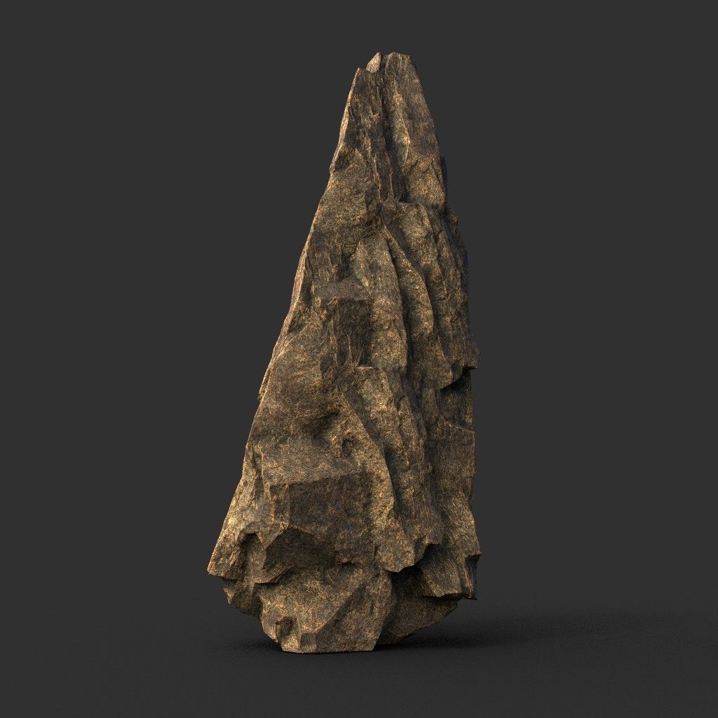Low poly Brown Granite Rock Formation Pack 200208 Low-poly 3D model_39
