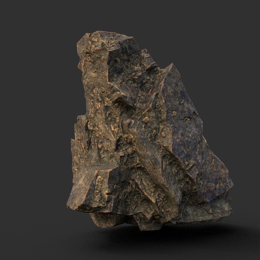 Low poly Brown Granite Rock Formation Pack 200208 Low-poly 3D model_31