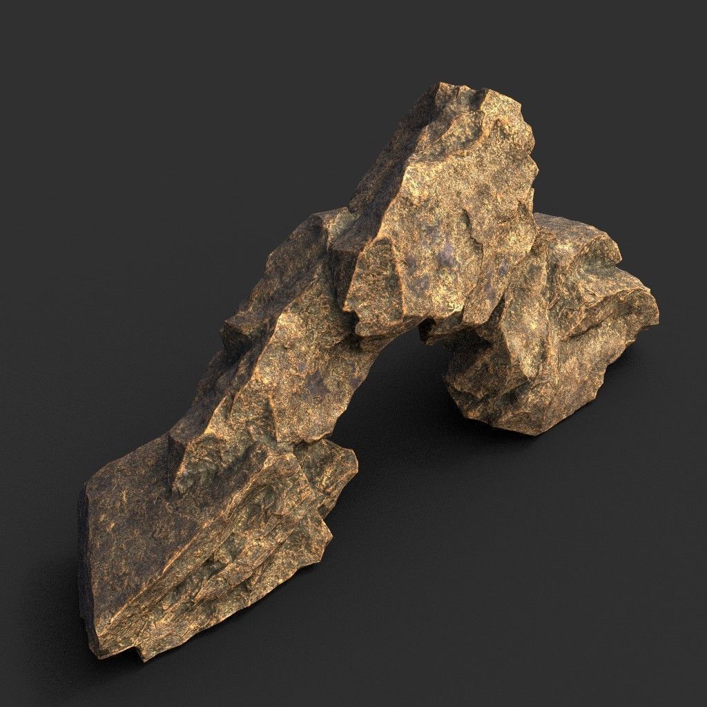 Low poly Brown Granite Rock Formation Pack 200208 Low-poly 3D model_20