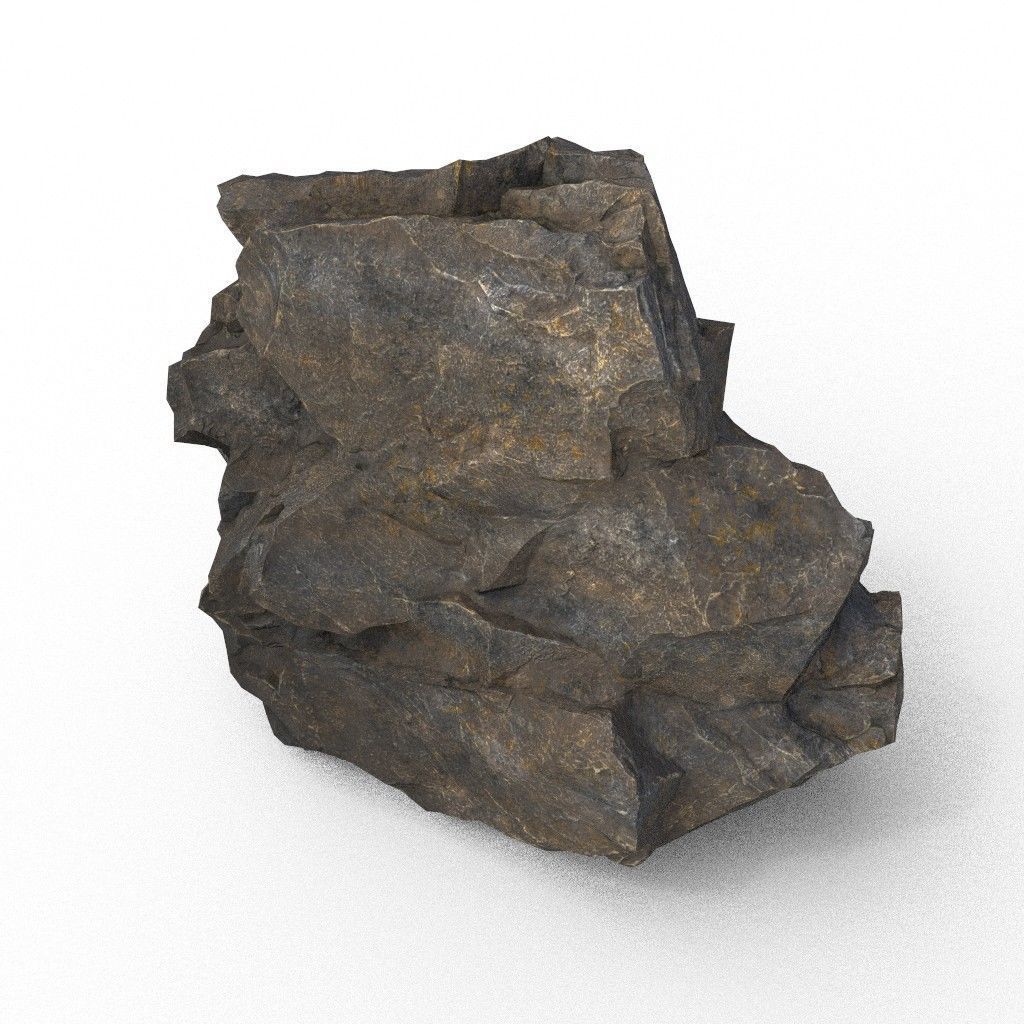 Low poly Black Granite Rock Formation Pack 200208 Low-poly 3D model_36