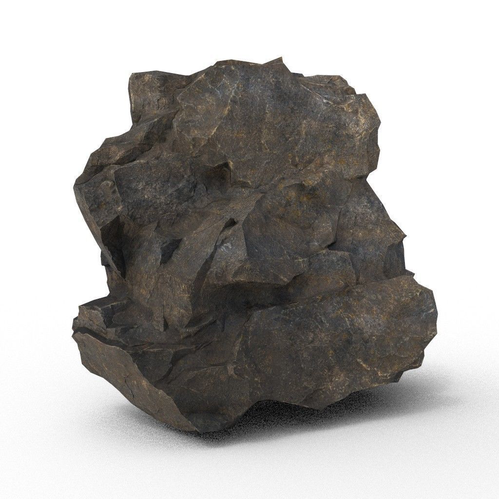 Low poly Black Granite Rock Formation Pack 200208 Low-poly 3D model_35