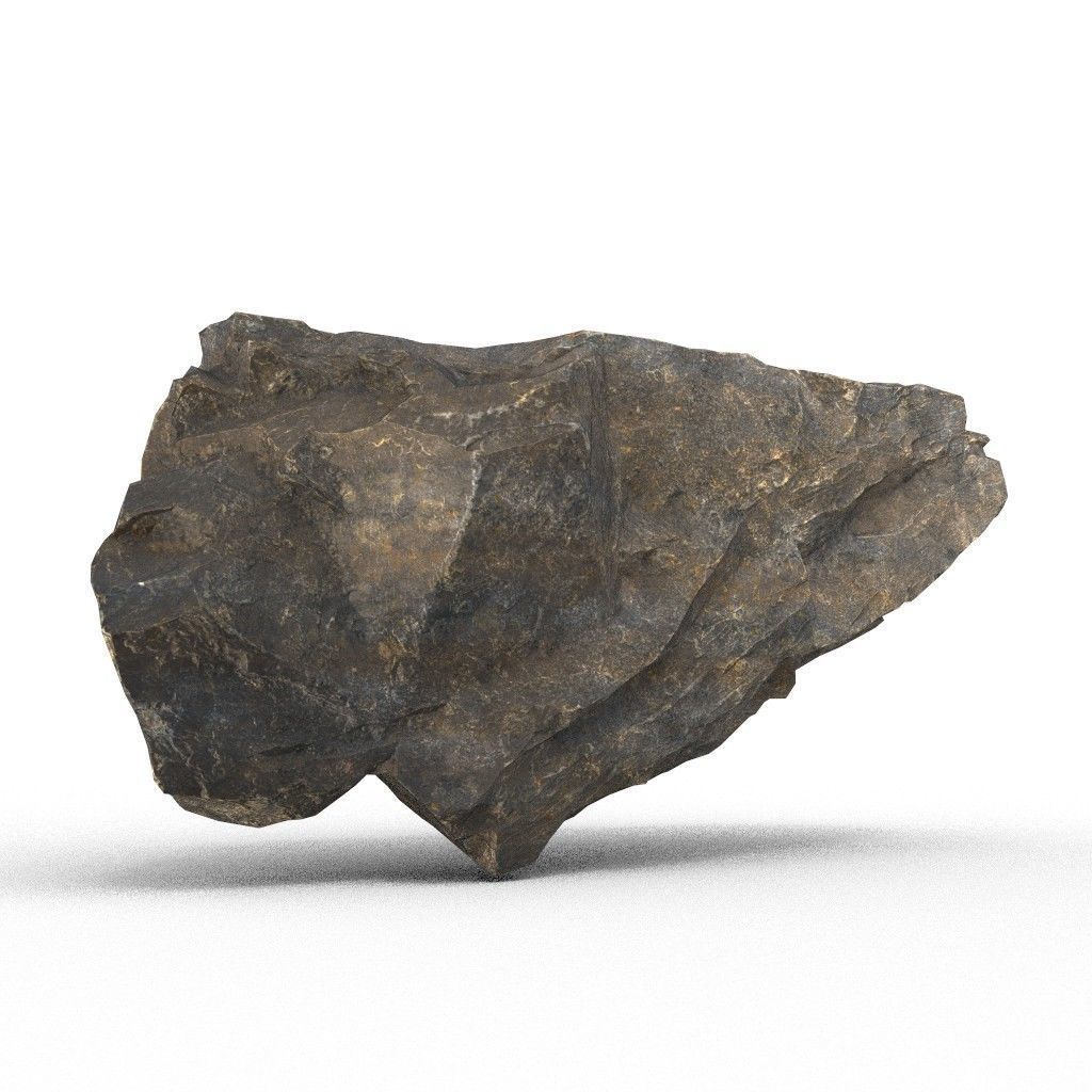 Low poly Black Granite Rock Formation Pack 200208 Low-poly 3D model_11