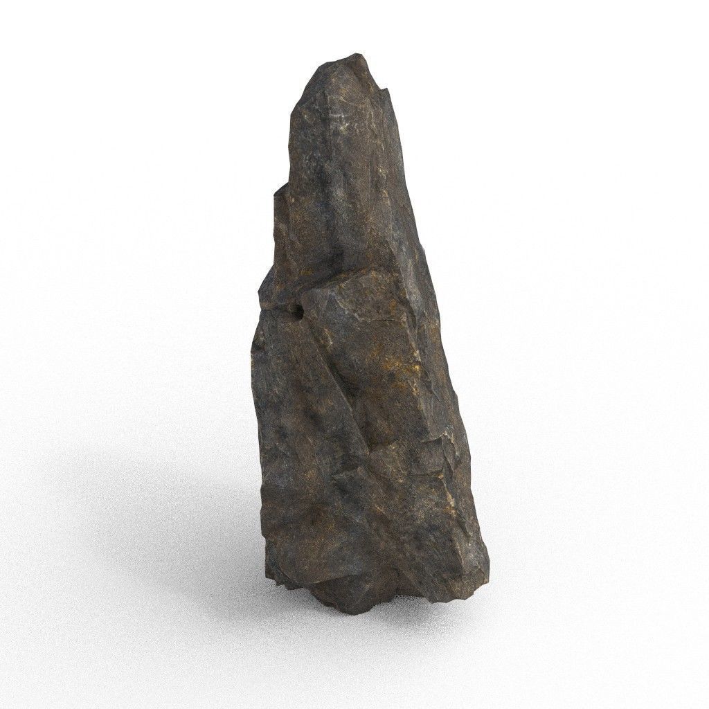 Low poly Black Granite Rock Formation Pack 200208 Low-poly 3D model_40