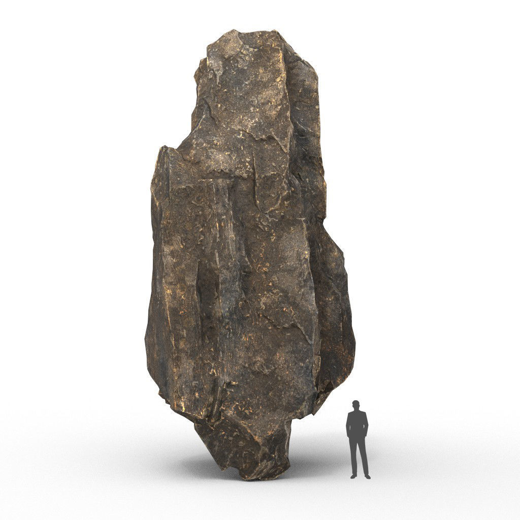 Low poly Black Granite Rock Formation Pack 200208 Low-poly 3D model_26
