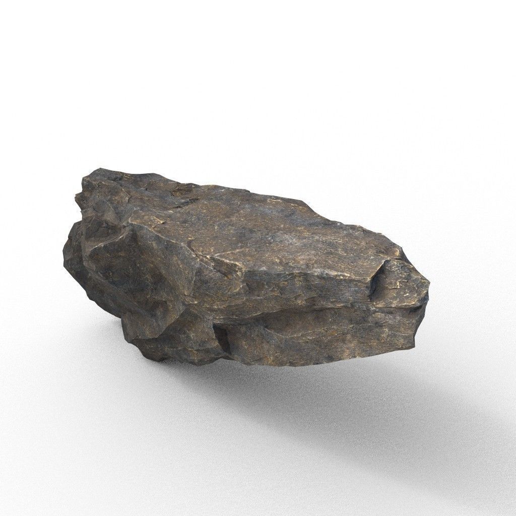 Low poly Black Granite Rock Formation Pack 200208 Low-poly 3D model_12