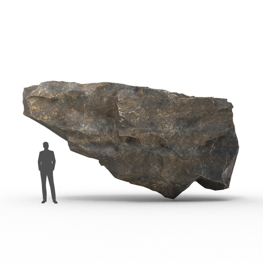 Low poly Black Granite Rock Formation Pack 200208 Low-poly 3D model_10