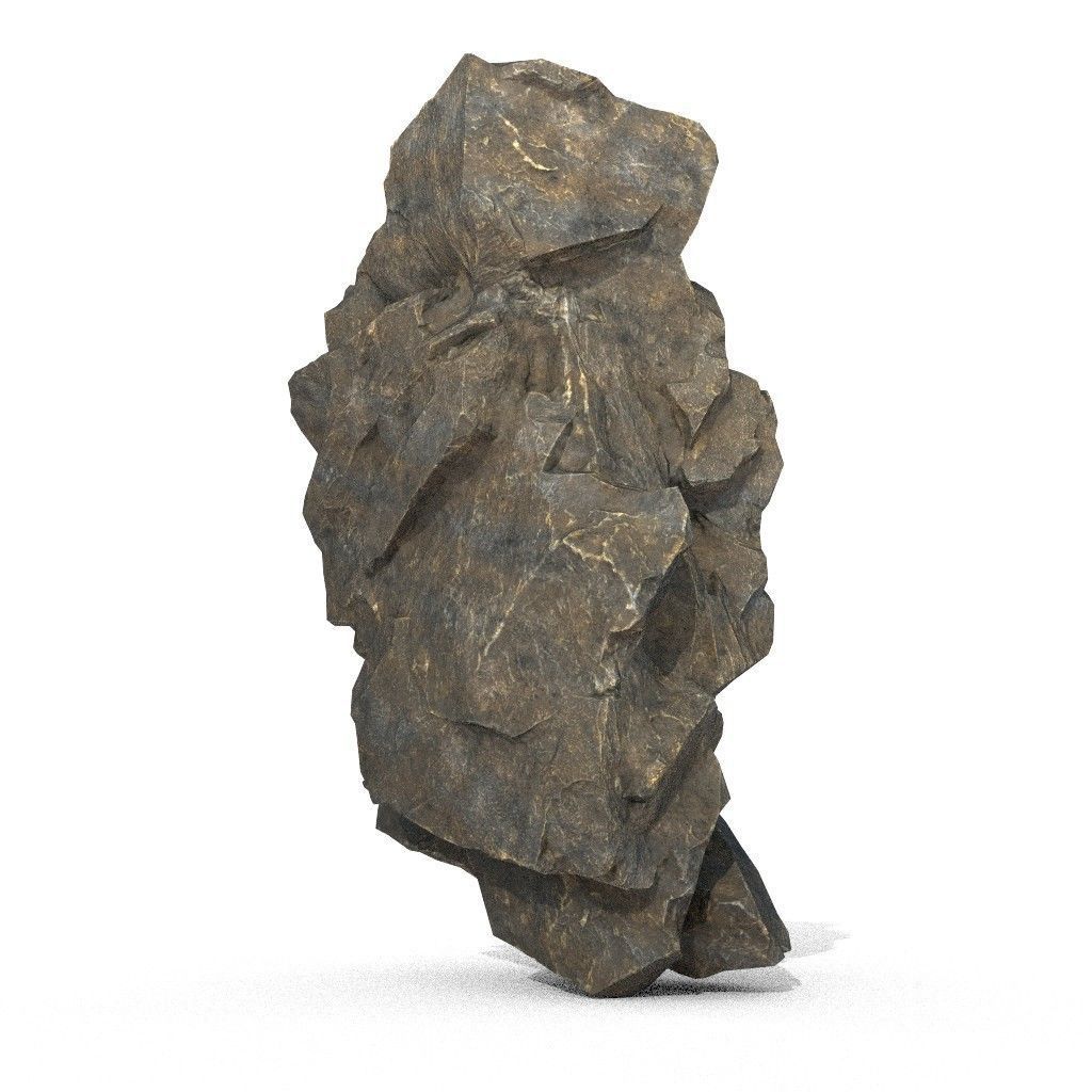 Low poly Black Granite Rock Formation Pack 200208 Low-poly 3D model_23