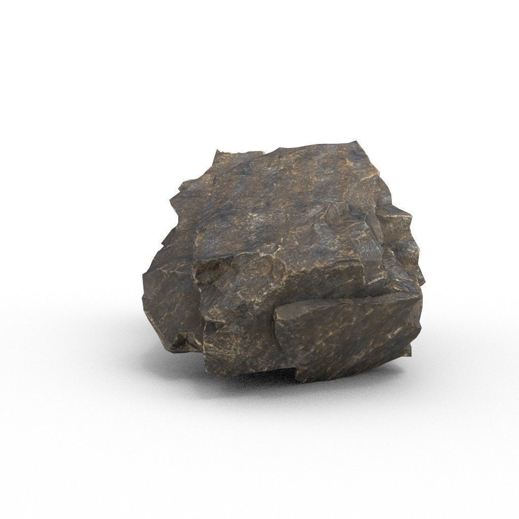 Low poly Black Granite Rock Formation Pack 200208 Low-poly 3D model_7