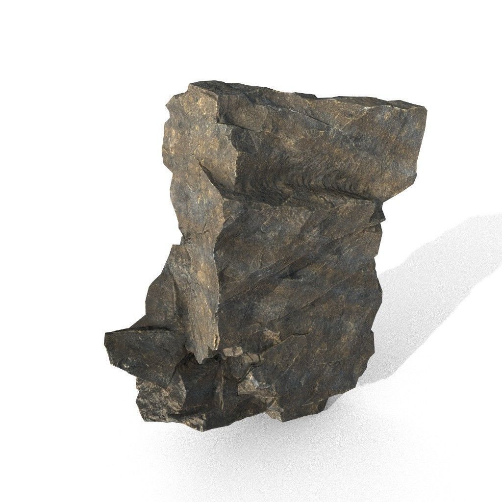 Low poly Black Granite Rock Formation Pack 200208 Low-poly 3D model_24