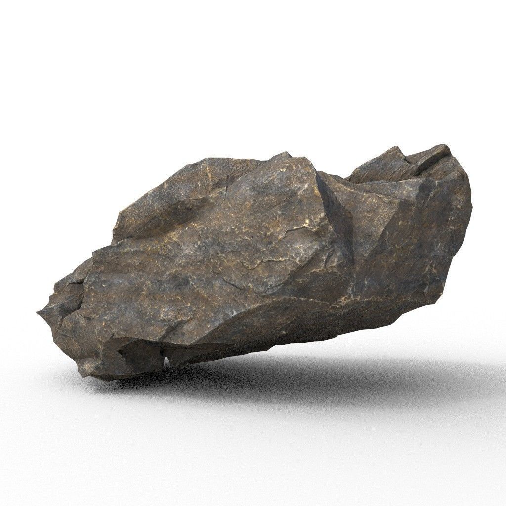 Low poly Black Granite Rock Formation Pack 200208 Low-poly 3D model_8