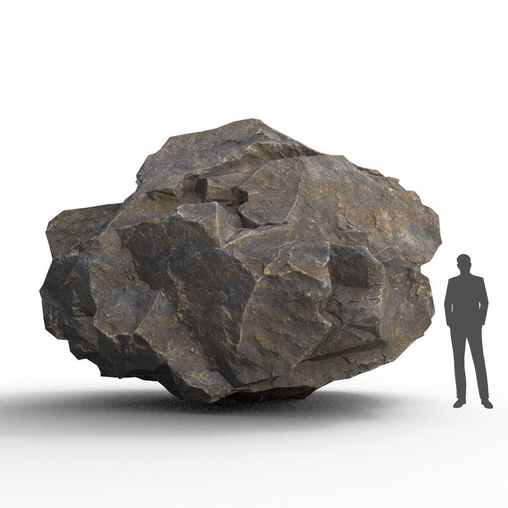 Low poly Black Granite Rock Formation Pack 200208 Low-poly 3D model_14