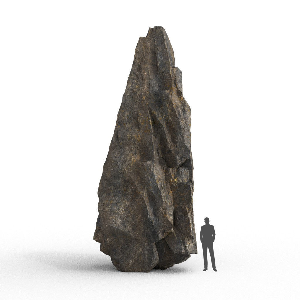 Low poly Black Granite Rock Formation Pack 200208 Low-poly 3D model_38