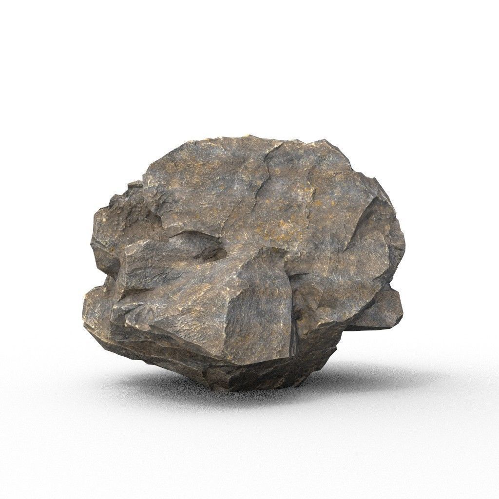 Low poly Black Granite Rock Formation Pack 200208 Low-poly 3D model_15