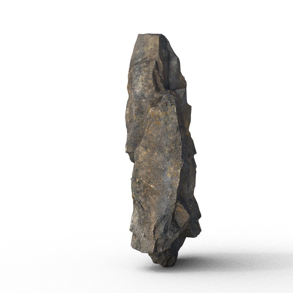 Low poly Black Granite Rock Formation Pack 200208 Low-poly 3D model_39